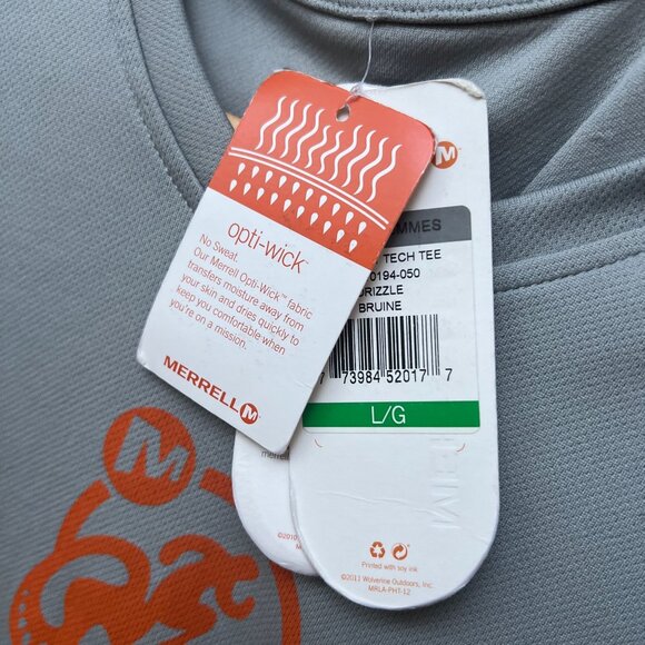 Merrell Women's Basic Workout Tee NWT Gray Wicking UPF Large Activewear Outdoor - Picture 7 of 9